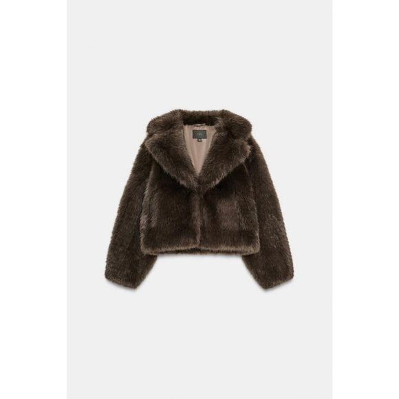 ZARA SHORT FAUX FUR COAT - Picture 3 of 5